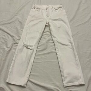 GRLFRND White Naomi Wear Me Out White‎ High Rise Straight Leg Jeans  Sz 27